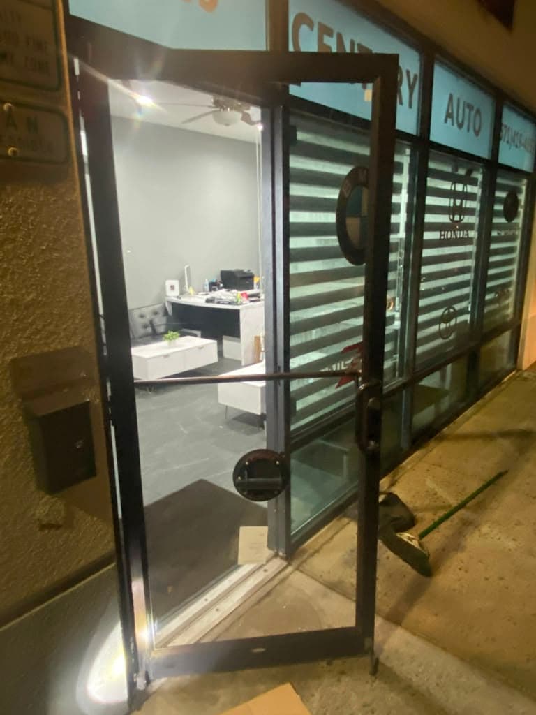 Storefront entry door replacement — after