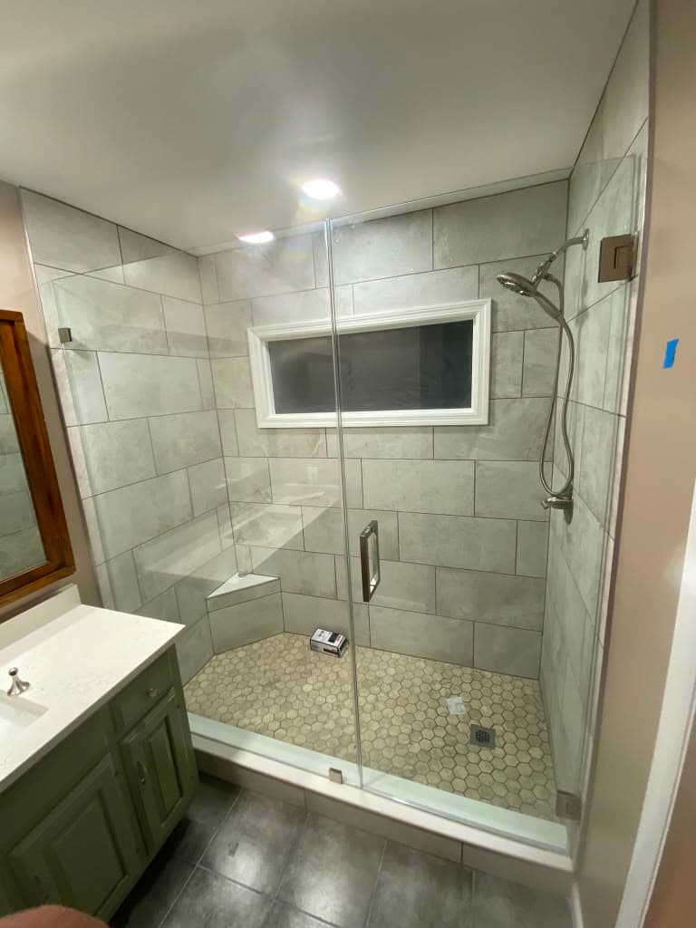 Frameless shower enclosure — after