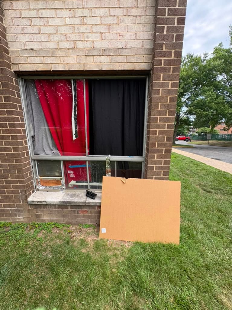 Storefront glazing rebuild — before